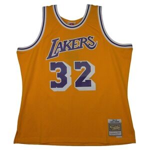 Magic Johnson LA Lakers Mitchell & Ness NBA 2XL‎ XXL Jersey 1984-85 Yellow NWT
